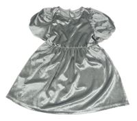 Strieborné zamatové šaty Kids