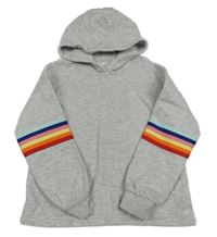 Sivá melírovaná mikina s prúžkami a kapucňou M&S