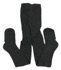 Tmavošedé vzorované punčocháče Primark 