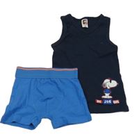 2set - Tmavomodré tílko + modré trenýrky 