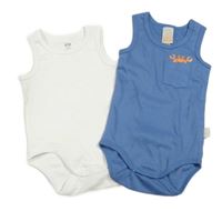 2x - Bílé + modré body s krabem