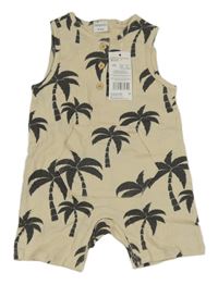 Nové - Béžový kraťasový overal s palmami a klokankou F&F