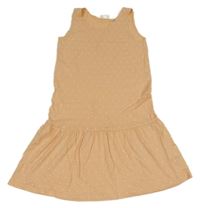 Svetlooranžové bavlnené šaty so srdiečkami Kids