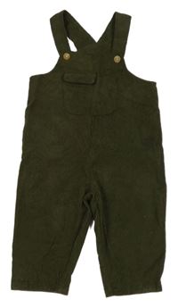 Khaki rebrované na traké nohavice Shein