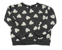 Tmavosivá mikina so srdiečkami M&S