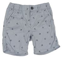 Svetlomodré plátenné kraťasy s kotvami H&M