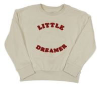 Smotanová plyšová mikina s mráčikmi a nápisom M&S