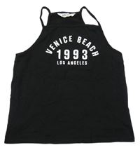 Čierny crop top s nápismi H&M