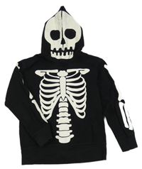 Čierna prepínaci mikina s kostlivcem a kapucňou H&M