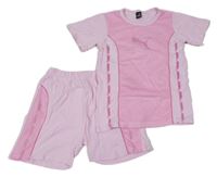 2set -  Růžové tričko + kraťasy s logy Puma 