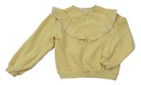 Žltá crop mikina s volánikmi H&M