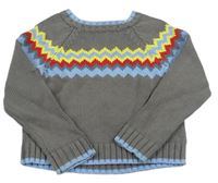 Sivo-modrý sveter so vzorom Sam&Jo