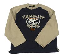 Tmavomodro-béžovošedá mikina s logom Timberland