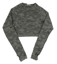 Šedé army sportovní crop triko