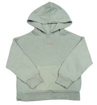 Světlekhaki crop mikina s nápisom a vreckom a kapucňou H&M