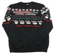 Černý vánoční svetr se Santy PRIMARK