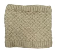 Béžový vzorovaný pletený zateplený nákrčník 