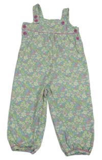 Světlemodré kytičkované laclové tepláky Jojo Maman Bébé