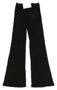 Nové - čierne rebrované flare nohavice H&M