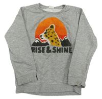 Sivá melírovaná mikina so šelmou HEMA