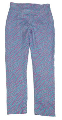 Světlemodro-fialovo-kriklavoě ružové vzorované športové legíny St. Bernard