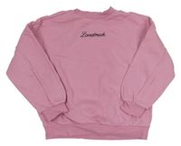 Ružová oversize mikina s nápisom a Stitchem M&S