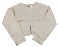 Světlepudrovo-stříbrná melírovaná crop bunda iDO