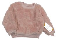 Nové - světlerůžová chlupatá mikina se zajíčky 