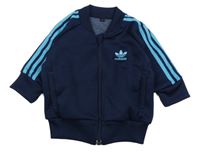 Tmavomodro-modrá propínací sportovní mikina Adidas