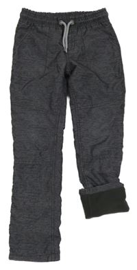 Tmavošedé melírované šusťákové podšité kalhoty C&A