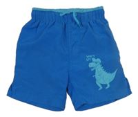 Cobaltovoě modro-modré plážové kraťasy s dinosaurom Kiki&Koko