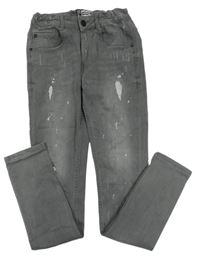 Tmavošedé skinny rifle s prošoupáním a skvrnkami RAIZZED