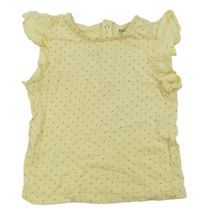 Žlté bodkovaná é tričko s volánikmi KIABI