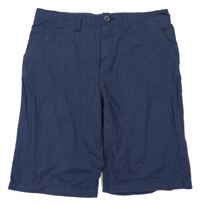 Tmavomodré chino plátenné kraťasy H&M
