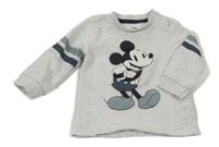 Svetlosivá melírovaná mikina s Mickey a pruhmi C&A