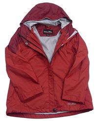 Červeno-vínová šušťáková jarná bunda s kapucňou