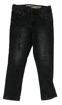 Čierne skinny rifle s vyšúchaním Denim Co.