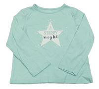 Mátové triko s hvězdami a nápisem Primark