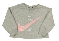 Šedá melírovaná mikina s logy Nike