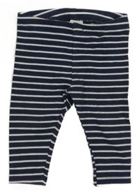 Tmavomodro-biele pruhované legíny H&M