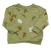 Khaki mikina so zvířaty Primark