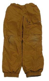 Hnědé šusťákové zateplené funkční cuff kalhoty Quechua