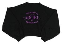 Čierna crop mikina s nápisom zn. Cars Jeans