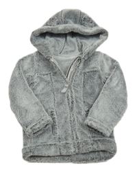 Bielo-tmavomodrá chlpatá prepínaci mikina s kapucňou George