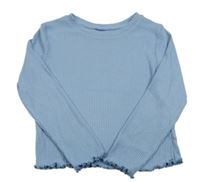 Modré žebrované úpletové triko Dunnes