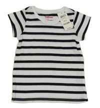 Nové - Bielo-čierne pruhované tričko