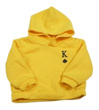 Horčicová mikina s písmenem a kapucňou Shein