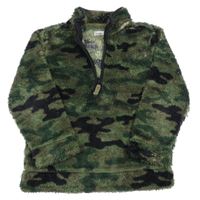 Khaki army chlpatá mikina M&Co.