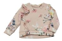 Růžová květovaná mikina s volánky a mašlí Firetrap