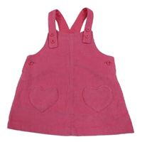 Tmavoružové menšestrové na traké šaty so srdiečkami Matalan